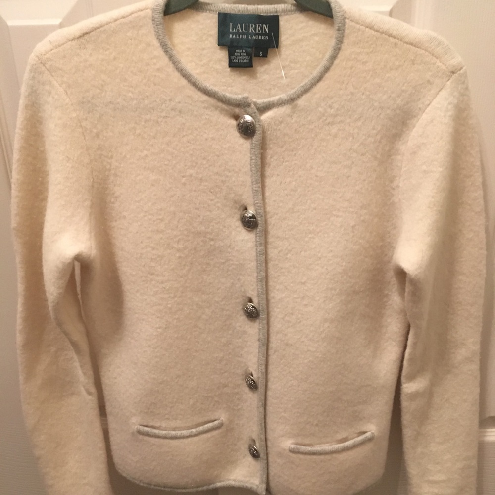 LRL wool cream and gray blazer size S